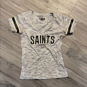 Women's Heathered Gray Saints V-Neck Tee